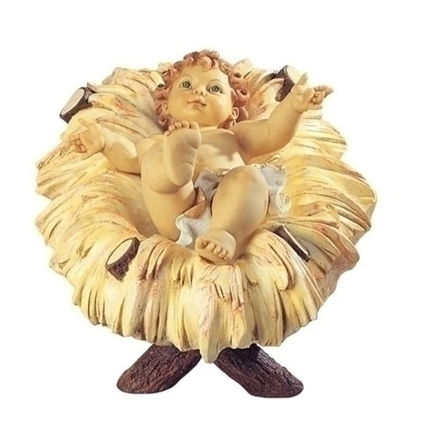 Infant Jesus with Cradle Nativity Sculpture - Image 2