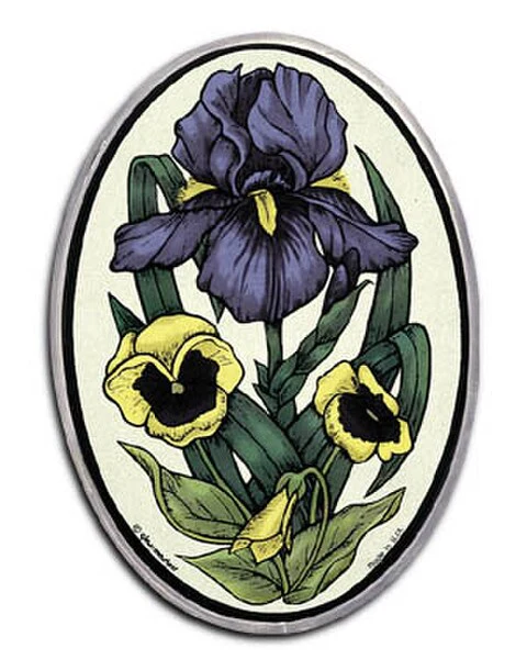 Iris And Pansies