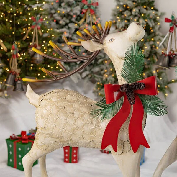 Iron Reindeer Christmas Pair 48"High - Image 2
