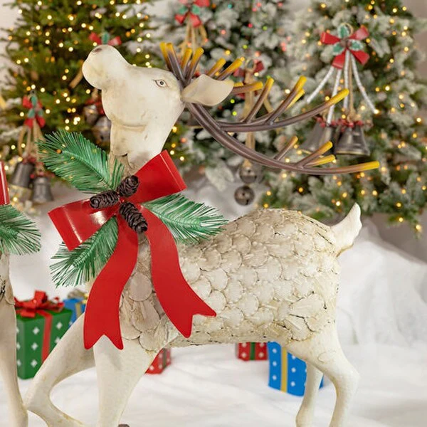 Iron Reindeer Christmas Pair 48"High - Image 3