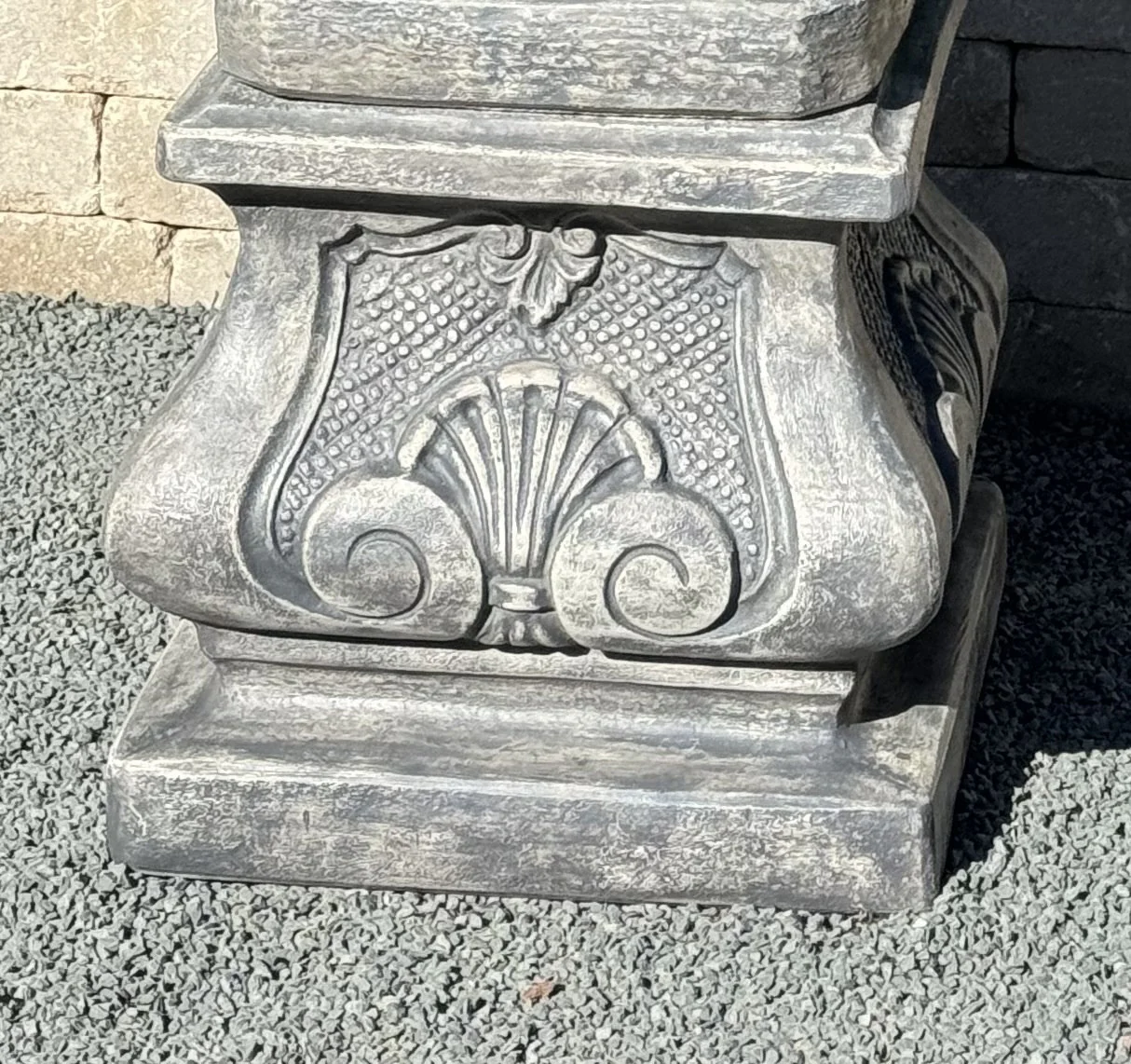 Italian Pedestal Cast Stone Base Large 20" High - Image 2