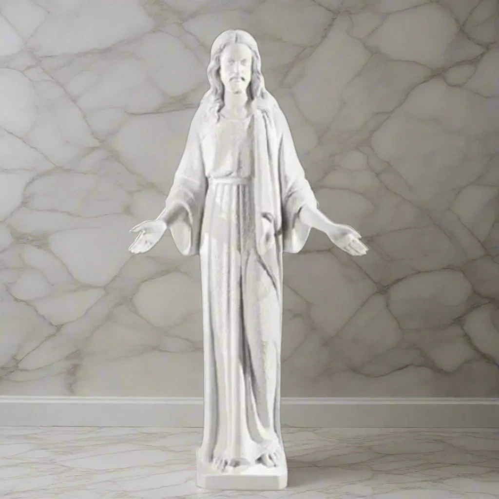 Italian Marble Standing Jesus Blessing 32"high - Image 2