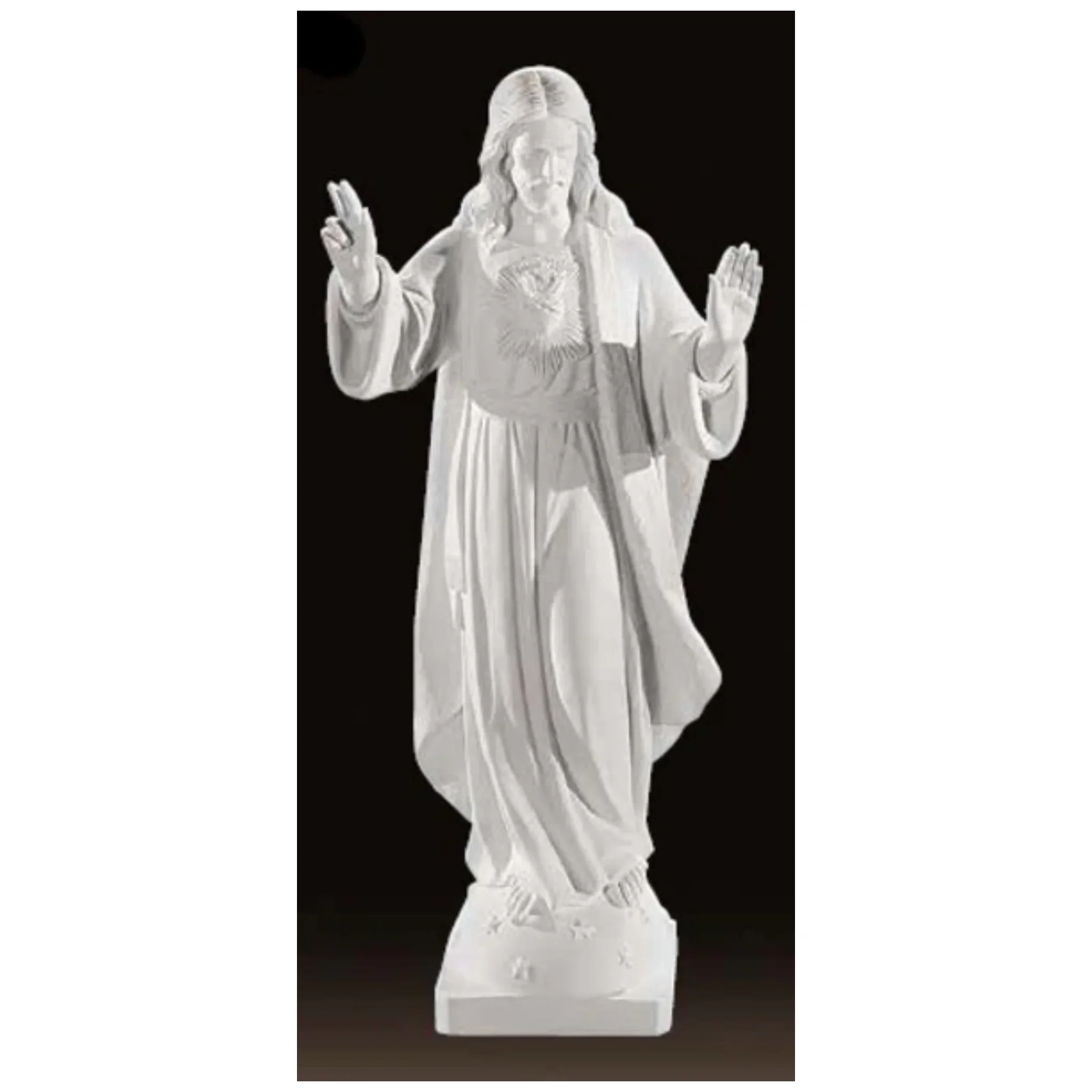 Italian Marble Jesus Sacred Heart 33.5" High - Image 3