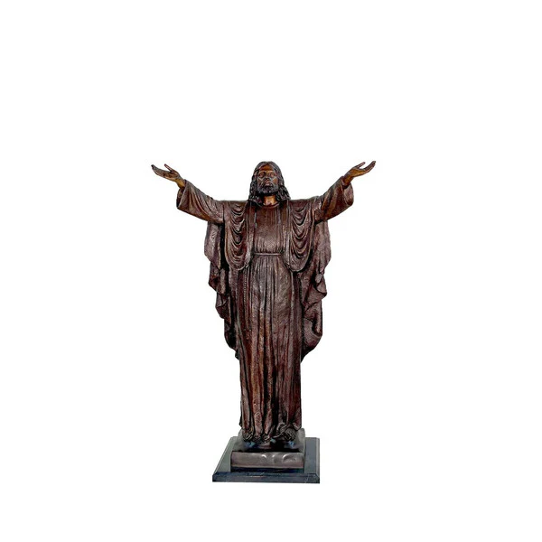 Jesus with Arms Open Bronze Statue