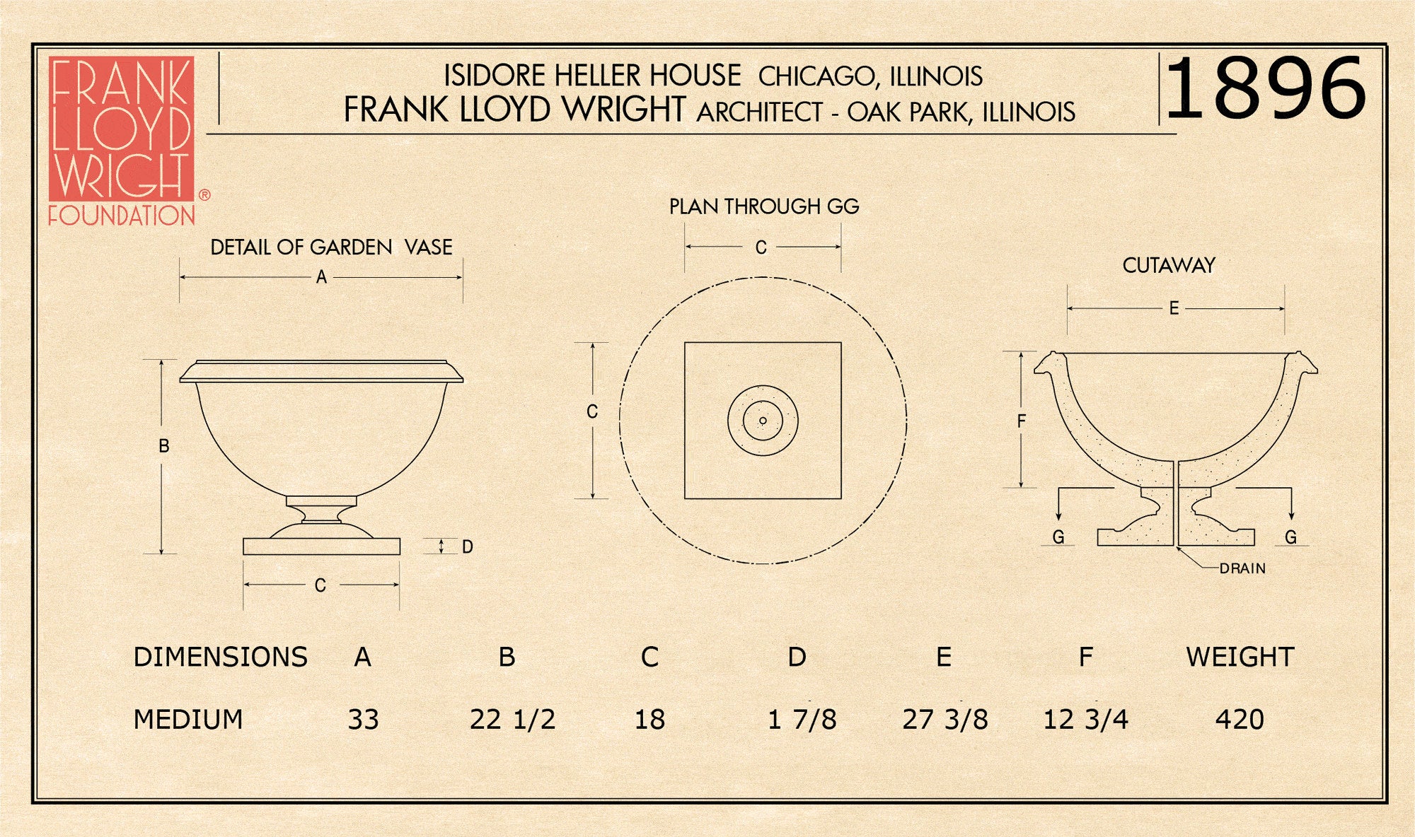 Johnson Wax Building Planter Medium by Frank Lloyd Wright - Image 2