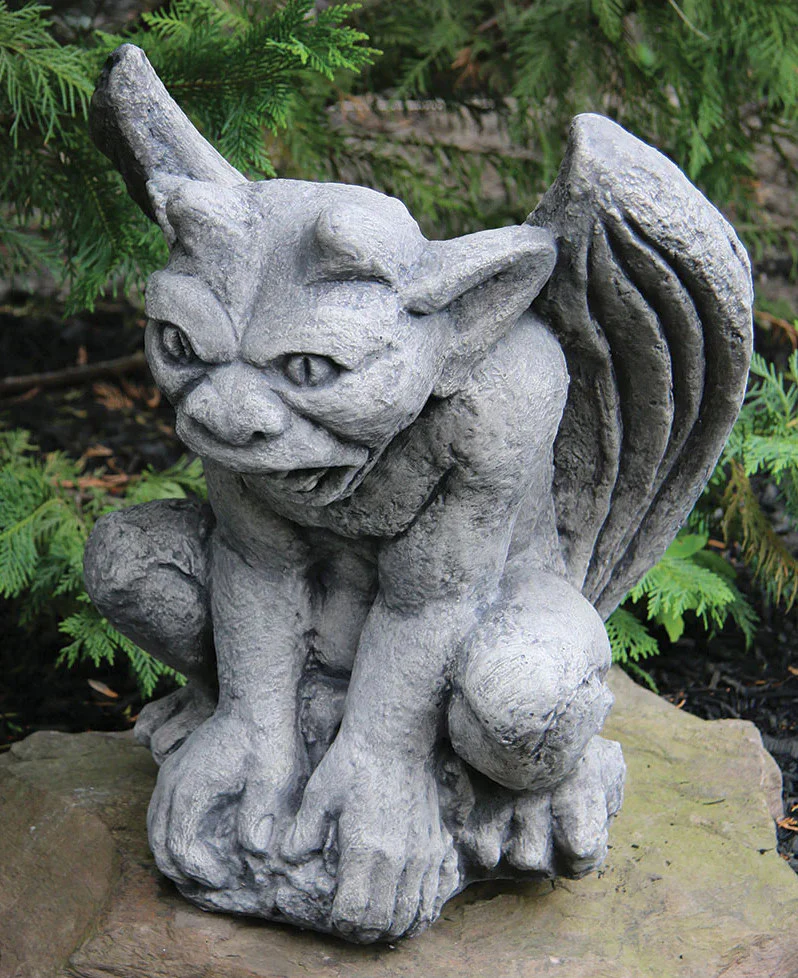 Jonas Sitting Gargoyle Cement Garden Statue 18.5" High