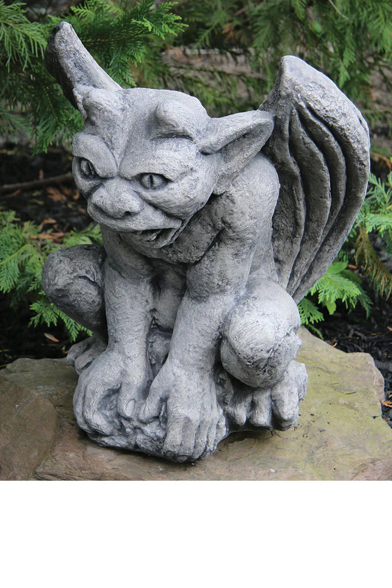 Jonas Sitting Gargoyle Cement Garden Statue 18.5" High - Image 2