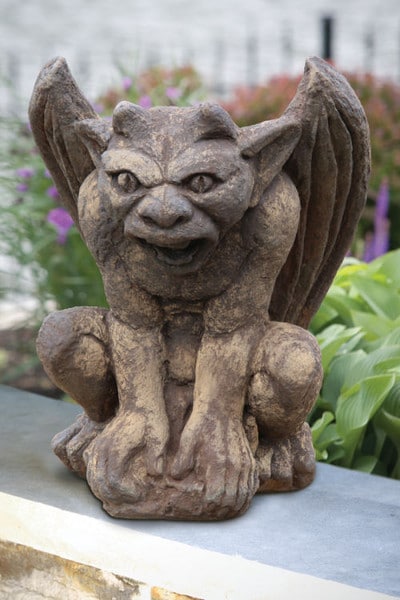 Jonas Sitting Gargoyle Cement Garden Statue 18.5" High - Image 3