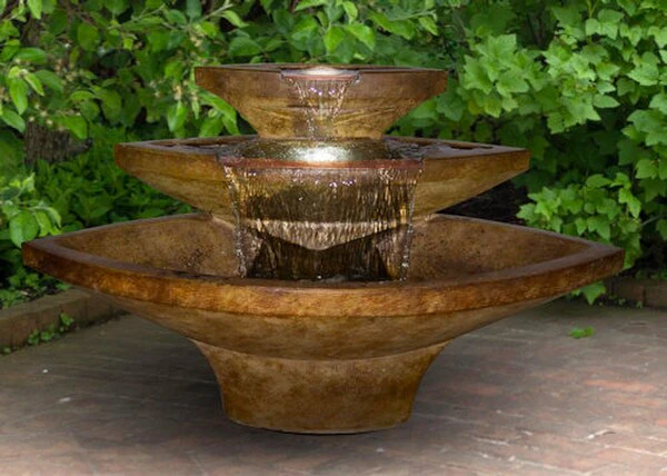 Kayak Fountain Lighted Cast Stone