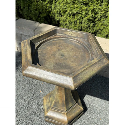 Kensington Pentagon Bird Bath Cement Garden - Image 2