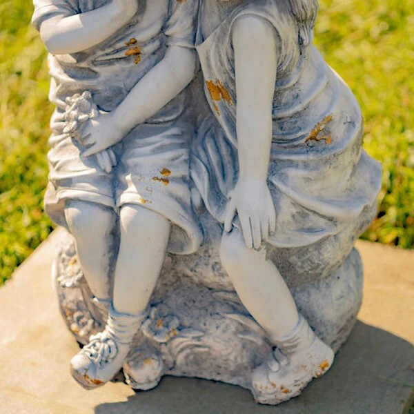 Kissing Country Boy and Girl Garden Statue 30" - Image 3