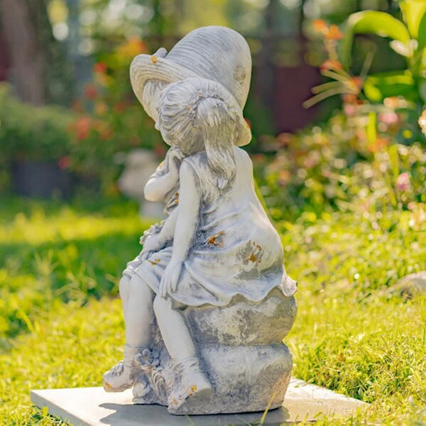 Kissing Country Boy and Girl Garden Statue 30" - Image 5