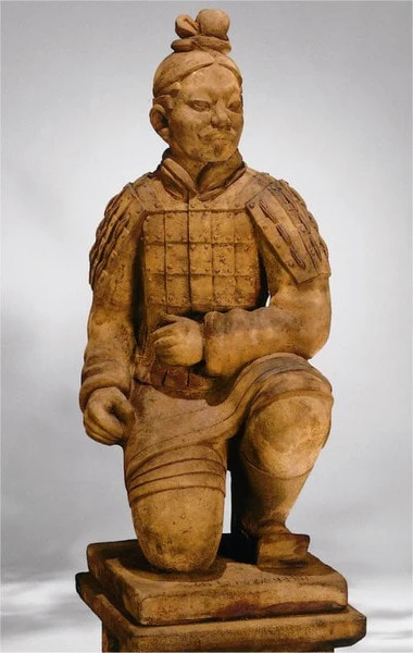 Kneeling Archer Terracotta Warrior Replica Statue 31" High Cast Stone - Image 2
