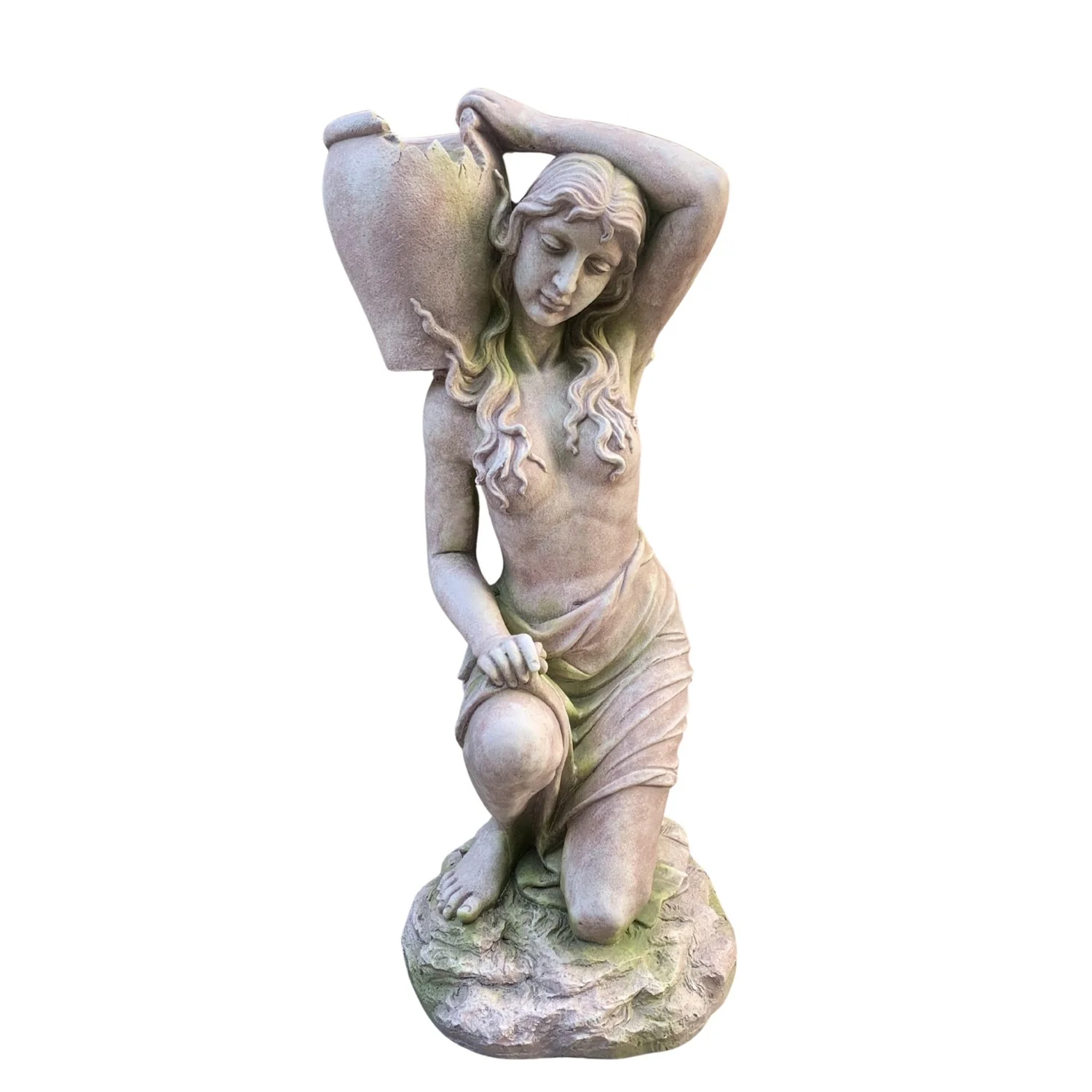 Kneeling Woman Rebecca Sculpture with Planter 44" High - Image 3
