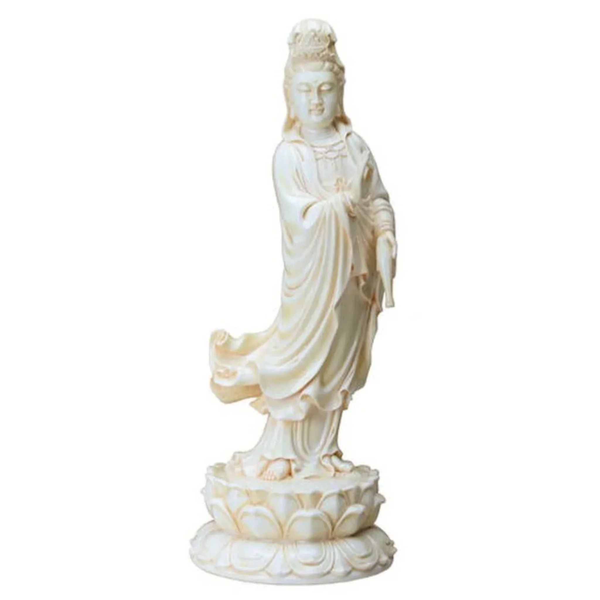 Kuan Yin Ivory Finish Statue - Image 3