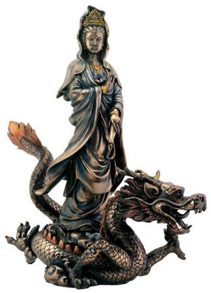 Kuan Yin with Dragon Sculpture