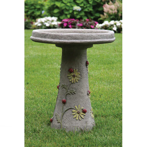 Ladybug Bird Bath Cast Stone 23" High - Image 2