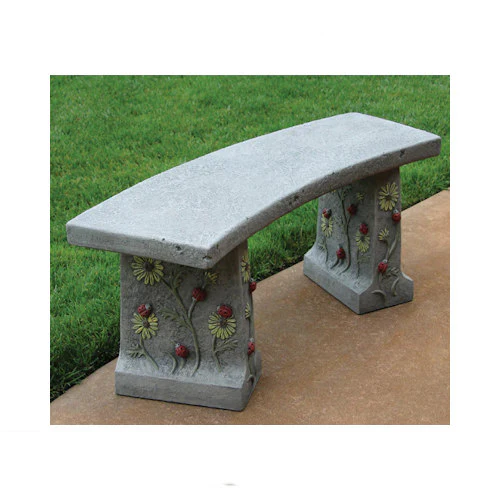 Ladybug Cement Bench 41.75" Long