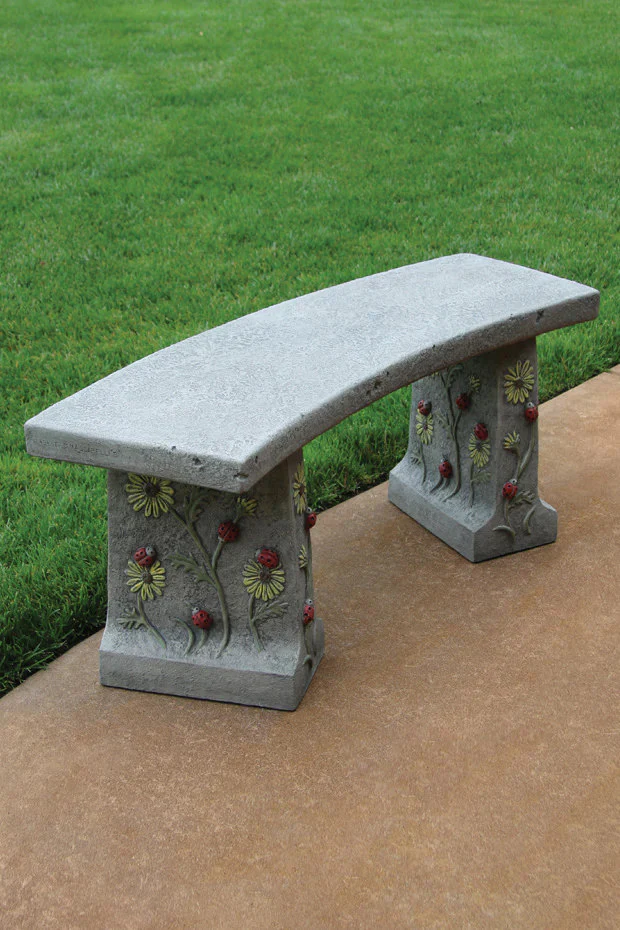 Ladybug Cement Bench 41.75" Long - Image 2