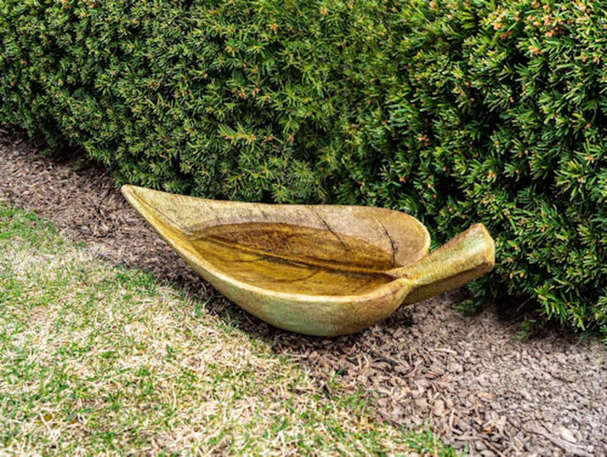 Large Leaf Birdbath Bowl Garden Sculpture - Image 5