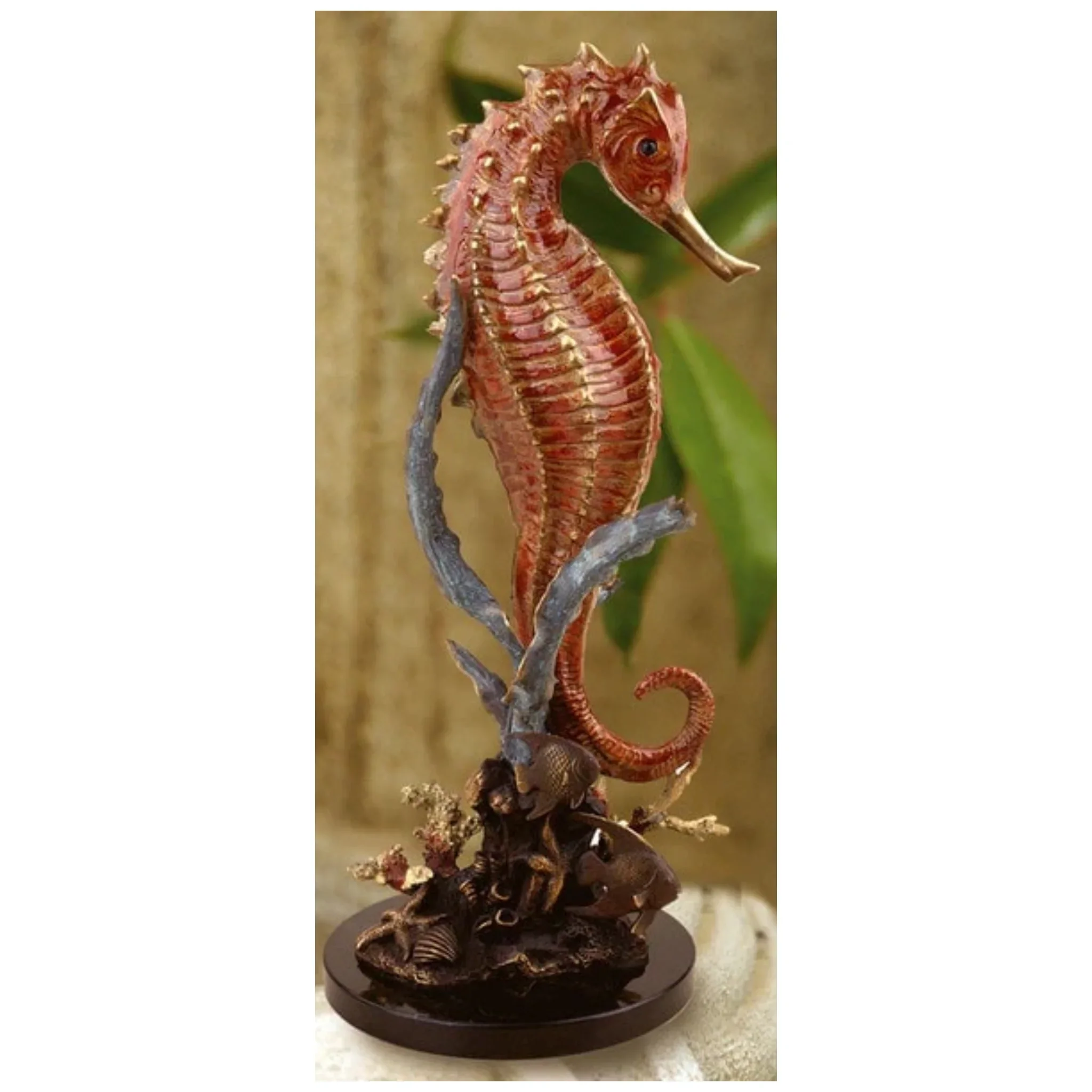 Seahorse with Coral Sculpture
