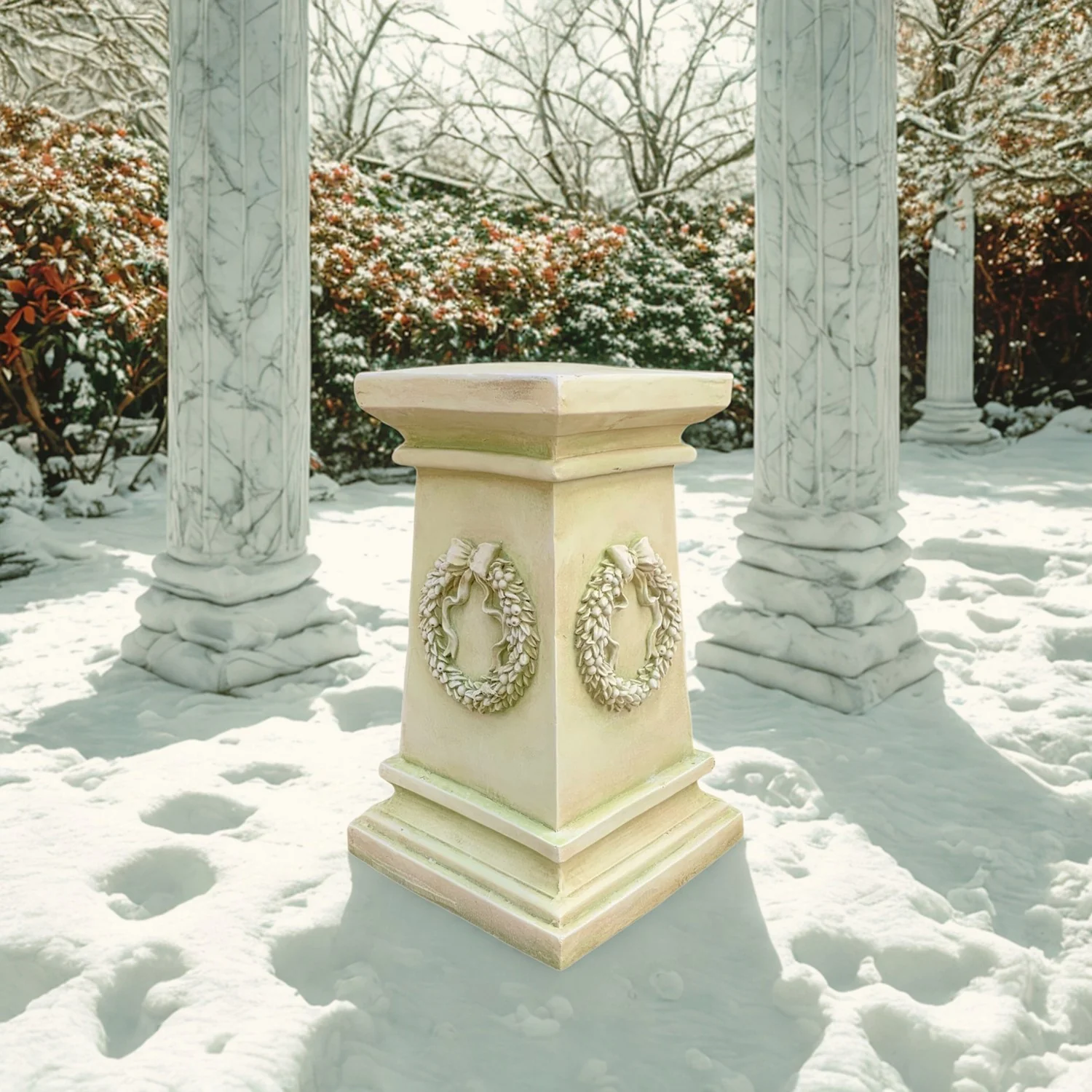 Laurel Leaf Wreath Pedestal 24" High