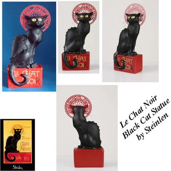 Le Chat Noir Black Cat Statue By Steinlen - Image 4