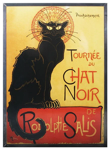 Le Chat Noir Glass Art by Steinlen Hanging Sculptureculpture