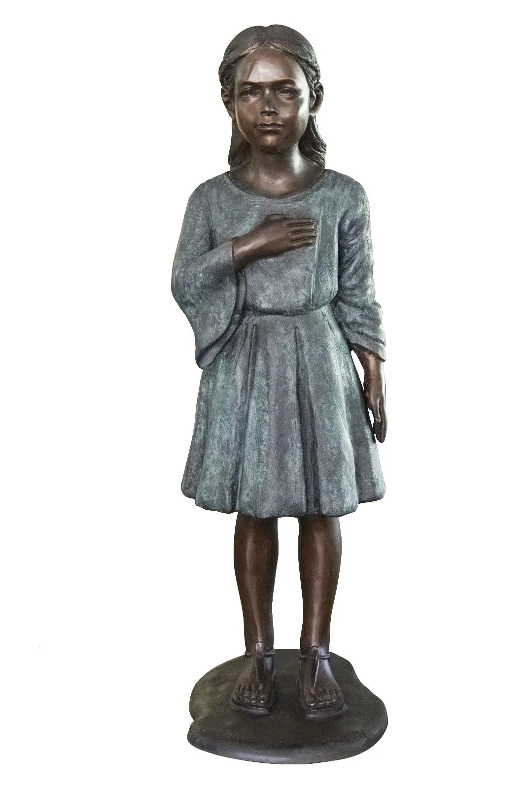 Life-Size Bronze Pledge of Allegiance Girl Sculpture 51" H - Image 2