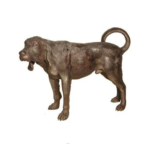 Life-Size Bloodhound Dog Sculpture Bronze - Image 2