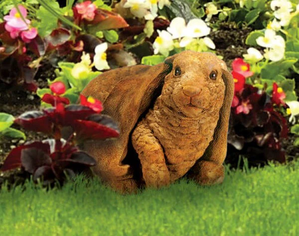 Lifted Paw Lop-eared Rabbit Bunny Statue