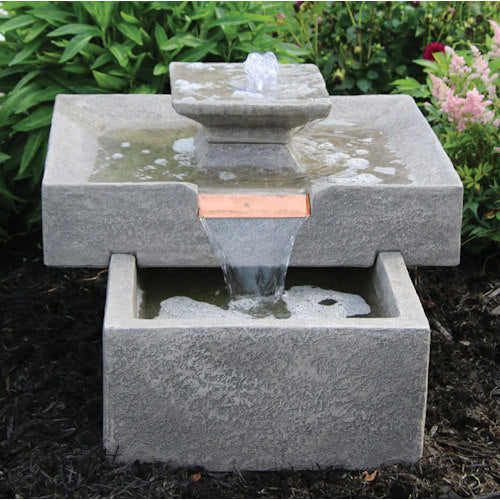 Linear Cascade Cast Stone Fountain Modern 15" High - Image 2