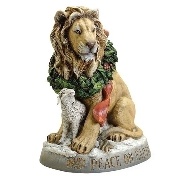 Lion & Lamb Statue - Peace On Earth 19.25" High - Image 2