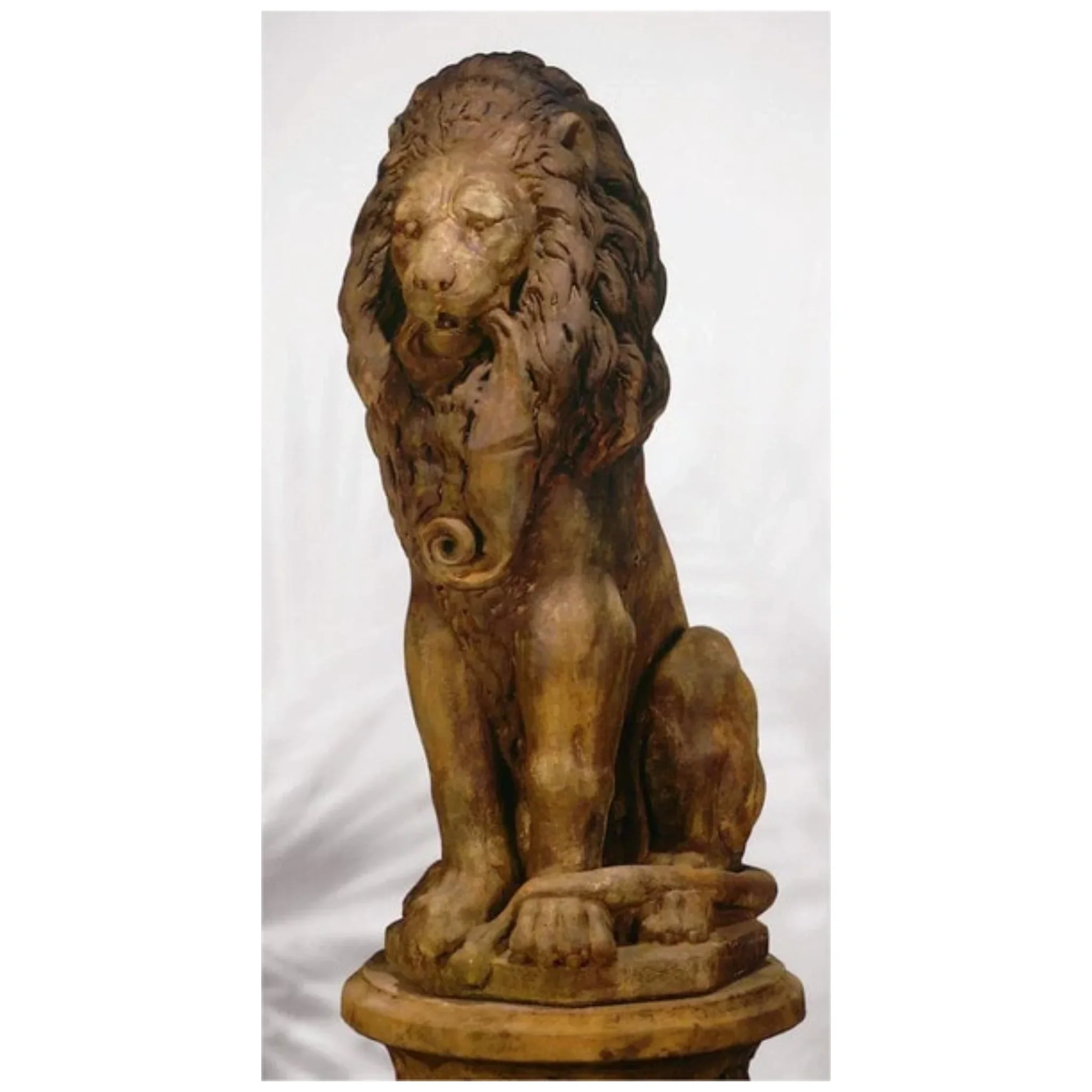 Lion Regal Grand-Scale Cement Sculpture