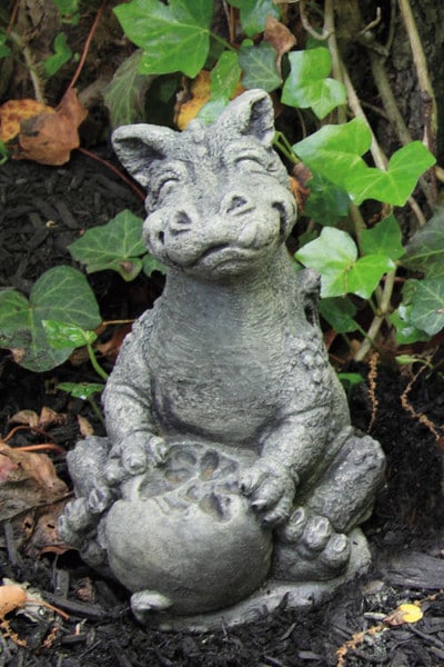 Little Dragon Eating Apple Statue
