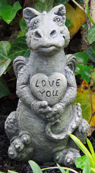Little Dragon Heart with Love You Statue - Image 3