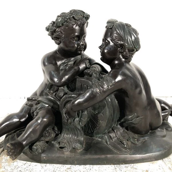 L'Nonchalance Bronze Statue of Children - Image 2