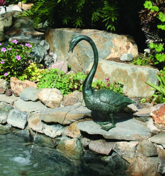 Long Neck Goose Water Feature 29 " High