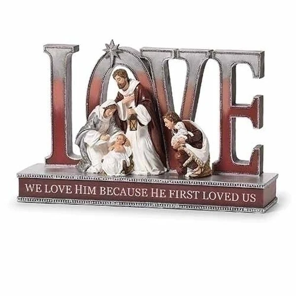 Love Nativity Scene Statue He First Loved Us