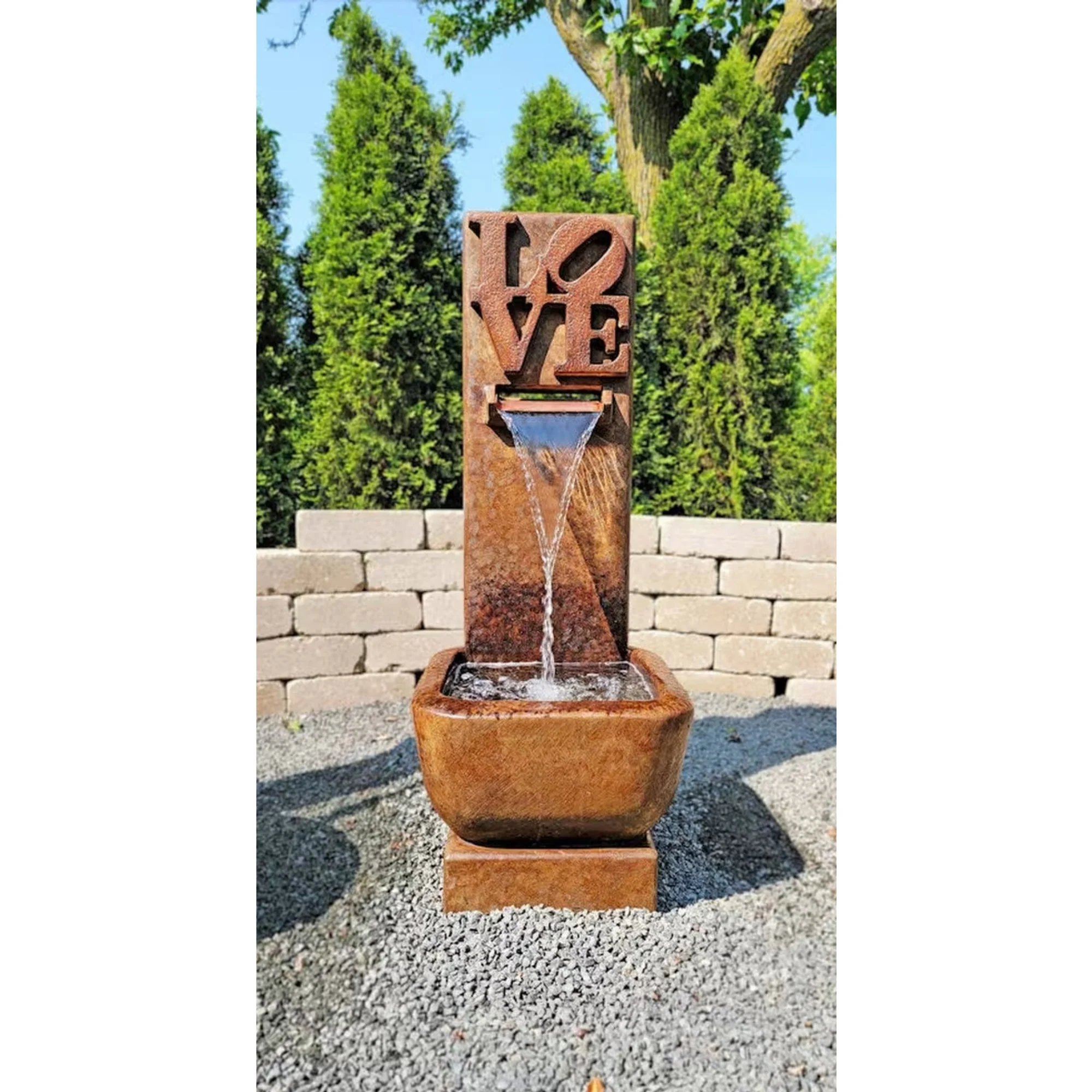Love Wall Fountain With the Sculptural Word - Image 2
