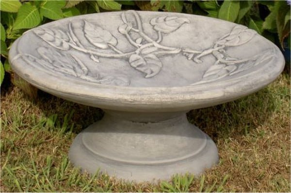 Low Vine Motif Birdbath