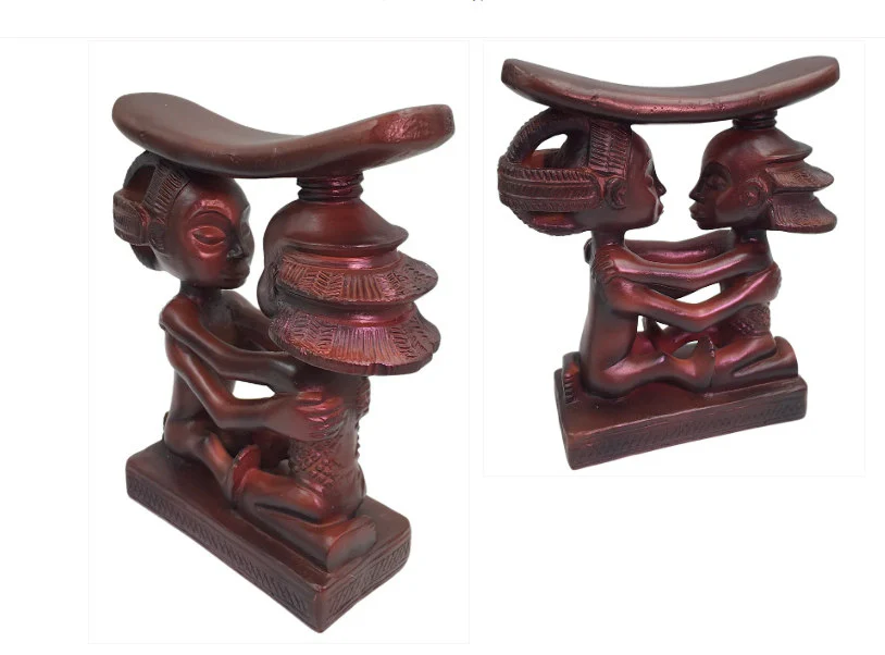 Luba Couple African Wedding Headrest Sculpture - Image 3