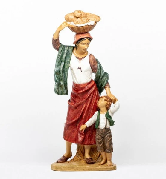 Lydia & Son Shepherdess Statue for Nativity Set