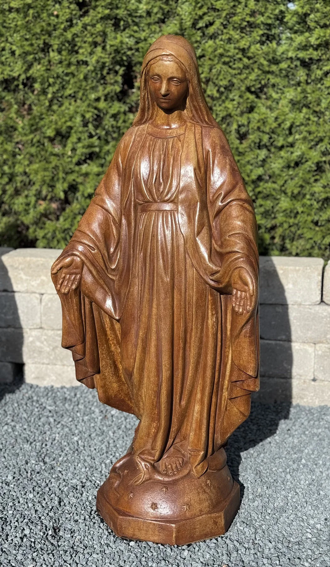 Blessed Mother Mary Cement Sculpture 36" High - Image 5