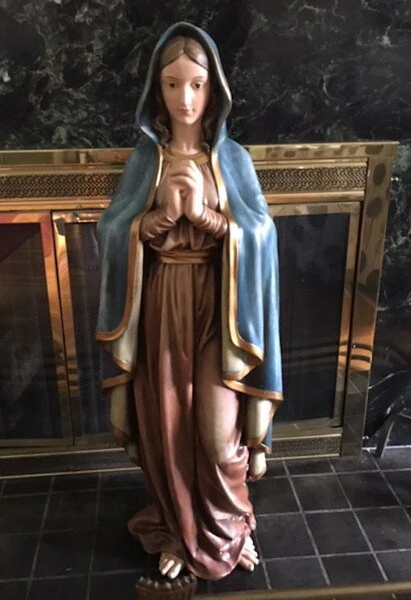Madonna Praying Virgin Mary Sculpture 37" High - Image 2