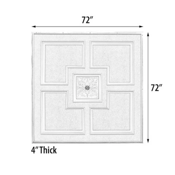 Majestic Square Ceiling Medallion 72 Inch - Image 4