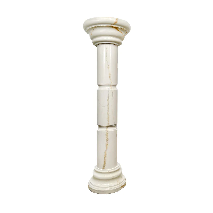 Marble Pedestal Pearl Ivory 48" High