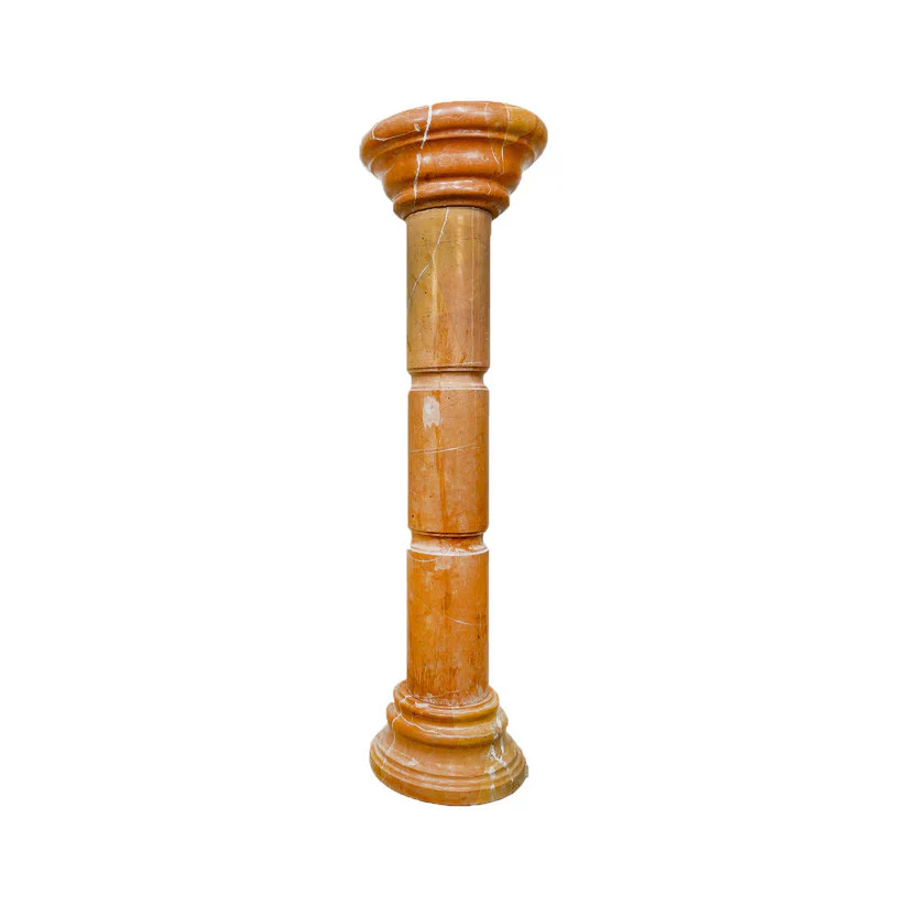 Marble Pedestal Sahara Orange 48" High