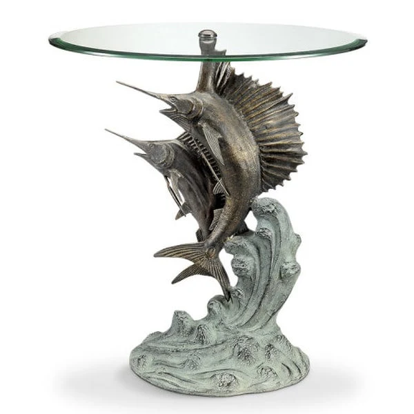 Marlin and Sailfish End Table Sculpture - Image 4