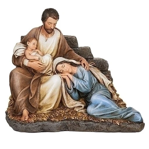 Mary Sleeping with Joseph and Child Sculpture - Image 2